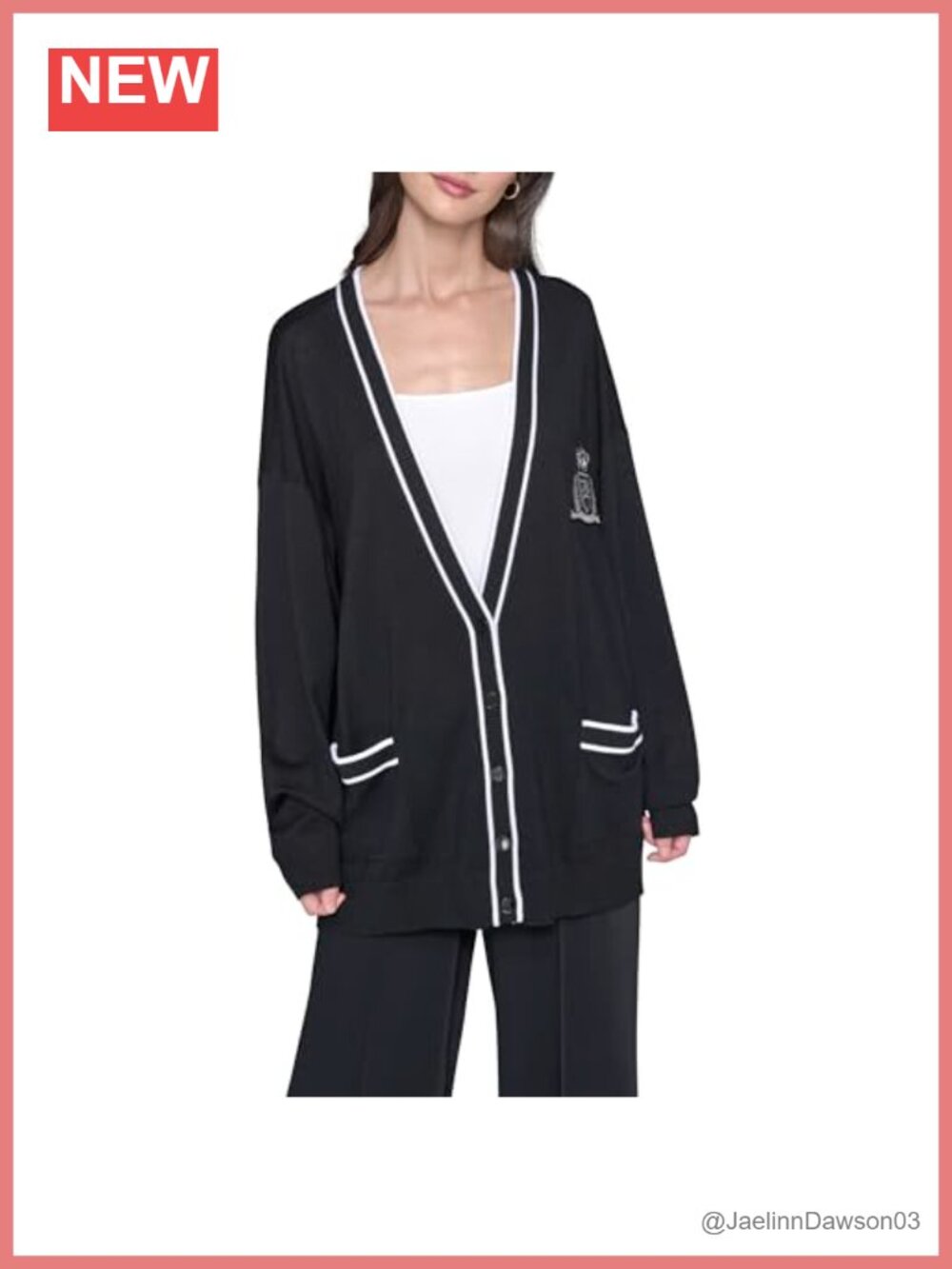 Viscose Nylon Varsity Cardigan Sweater Button Front Casual Luxury